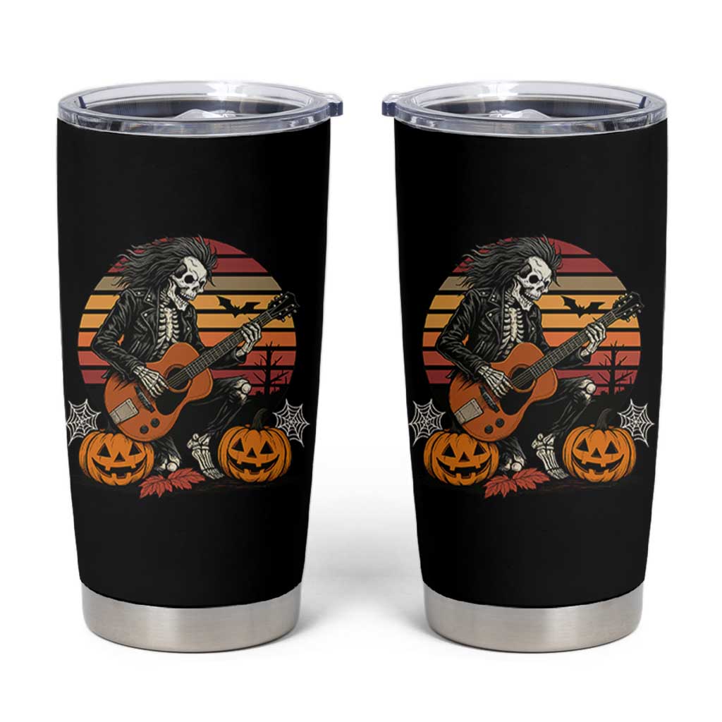 Halloween Rock Tumbler Cup Skeleton Playing Guitar Rock And Roll