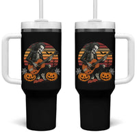 Halloween Rock Tumbler With Handle Skeleton Playing Guitar Rock And Roll