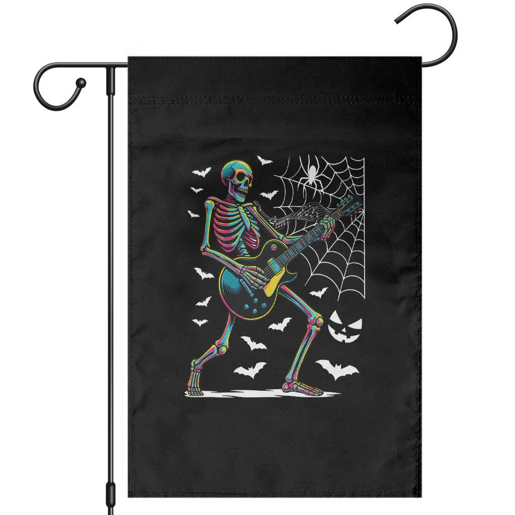 Halloween Rock And Roll Garden Flag Skeleton Playing Guitar - Wonder Print Shop