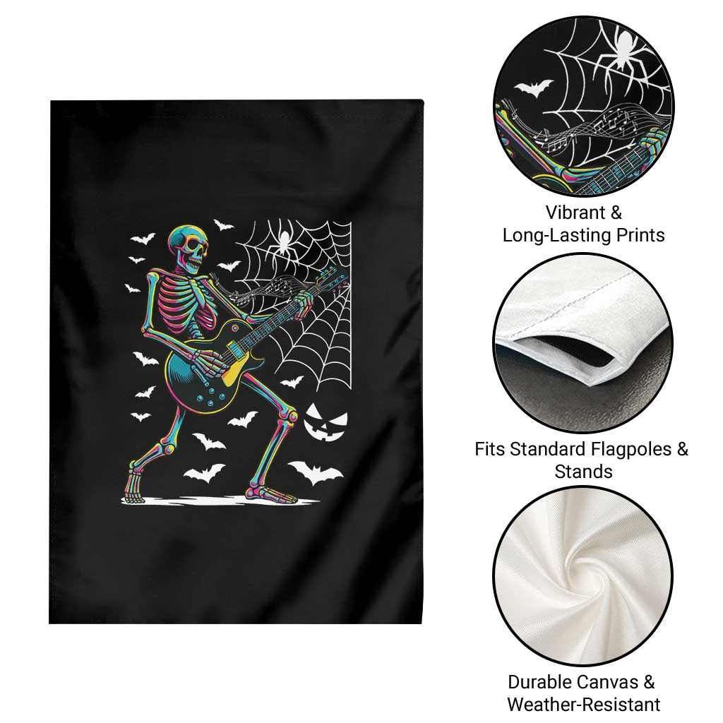 Halloween Rock And Roll Garden Flag Skeleton Playing Guitar - Wonder Print Shop