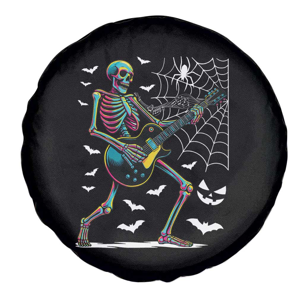Halloween Rock And Roll Spare Tire Cover Skeleton Playing Guitar - Wonder Print Shop