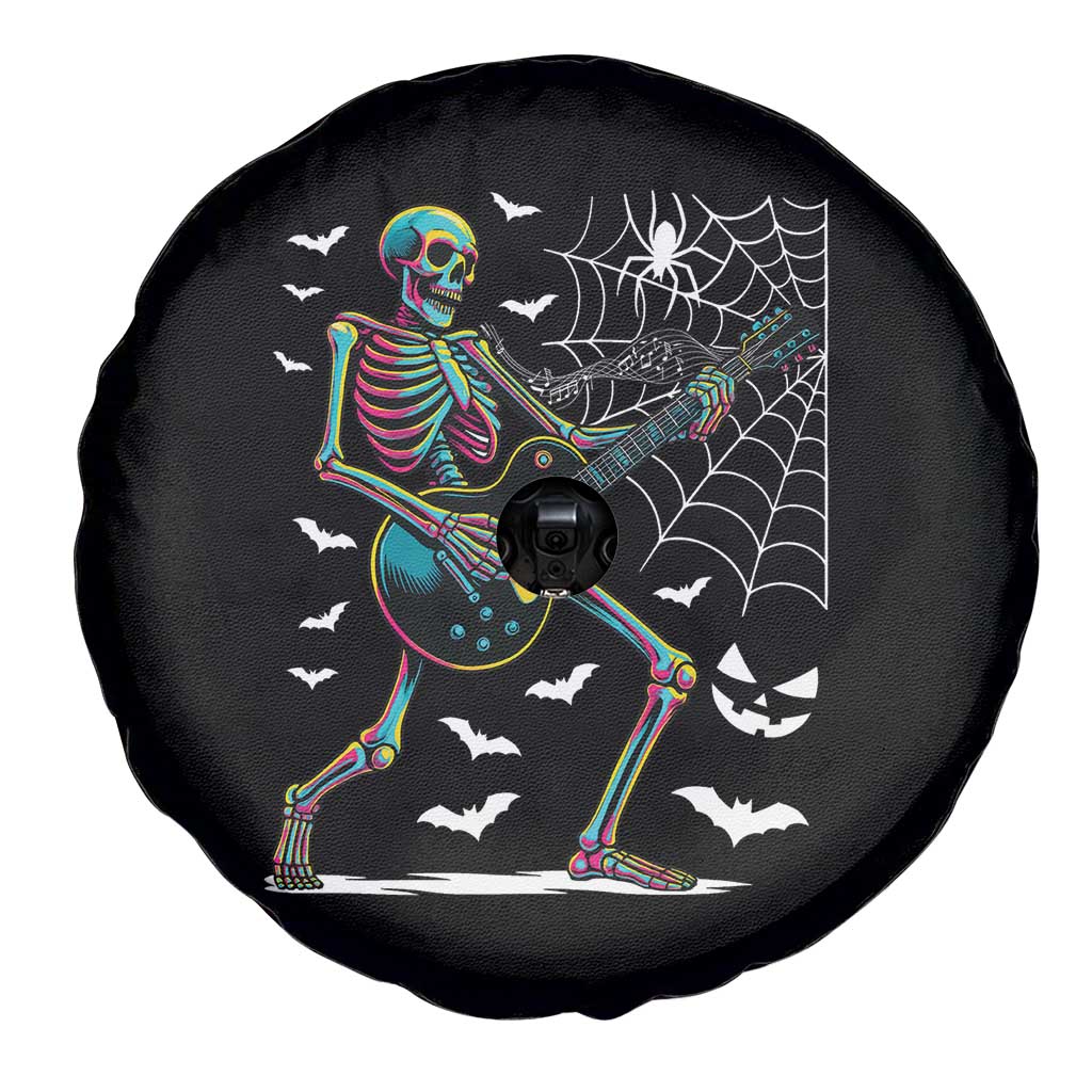 Halloween Rock And Roll Spare Tire Cover Skeleton Playing Guitar - Wonder Print Shop