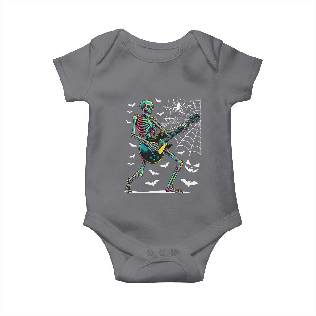 Halloween Rock And Roll Baby Onesie Skeleton Playing Guitar - Wonder Print Shop