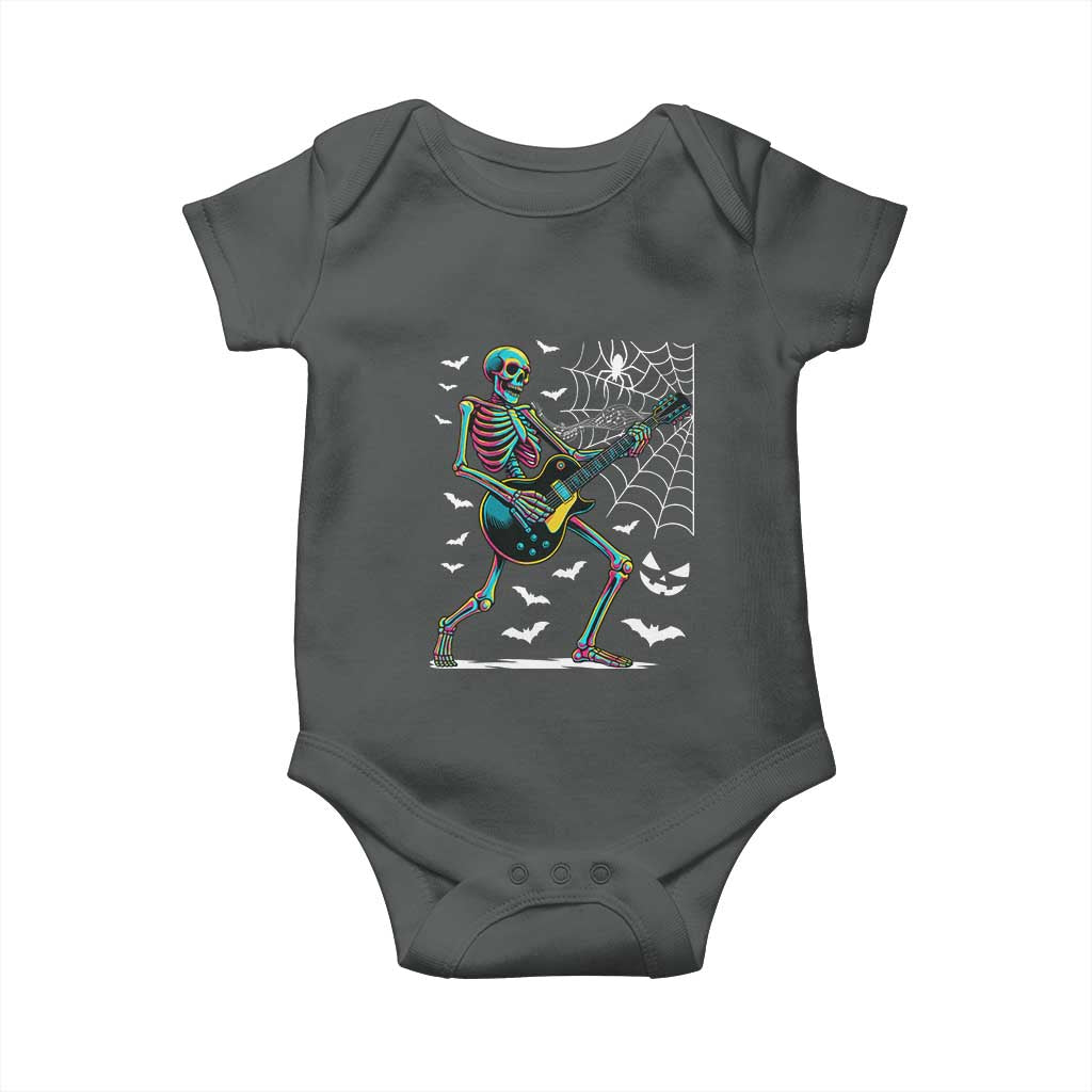 Halloween Rock And Roll Baby Onesie Skeleton Playing Guitar - Wonder Print Shop