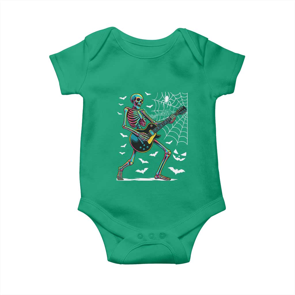 Halloween Rock And Roll Baby Onesie Skeleton Playing Guitar - Wonder Print Shop