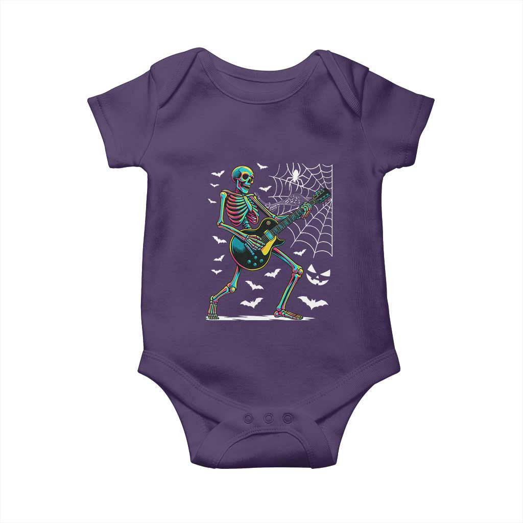 Halloween Rock And Roll Baby Onesie Skeleton Playing Guitar - Wonder Print Shop