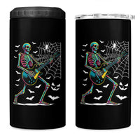 Halloween Rock And Roll 4 in 1 Can Cooler Tumbler Skeleton Playing Guitar