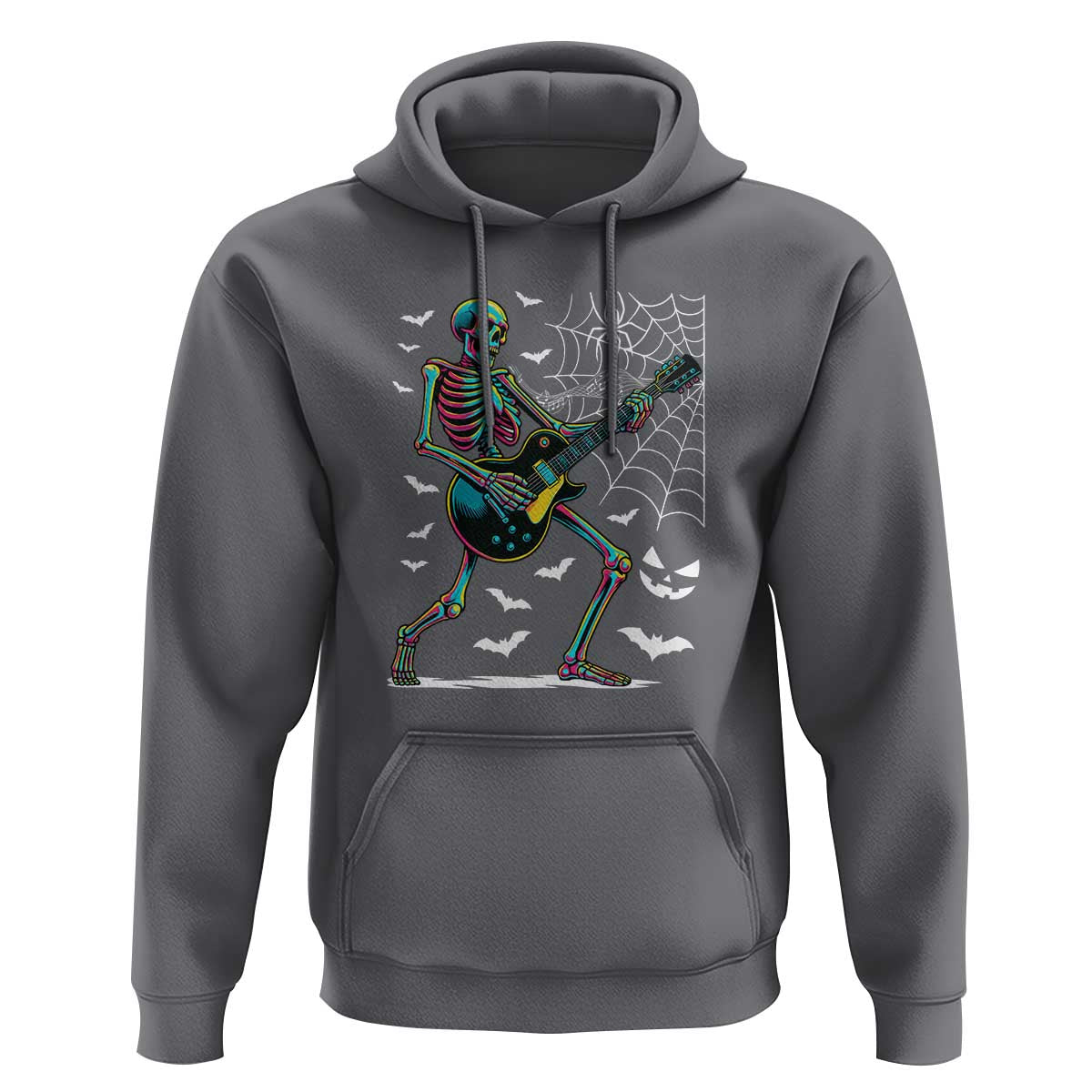 Halloween Rock And Roll Hoodie Skeleton Playing Guitar - Wonder Print Shop