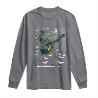 Halloween Rock And Roll Long Sleeve Shirt Skeleton Playing Guitar - Wonder Print Shop