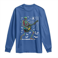 Halloween Rock And Roll Long Sleeve Shirt Skeleton Playing Guitar - Wonder Print Shop