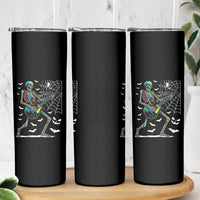 Halloween Rock And Roll Skinny Tumbler Skeleton Playing Guitar