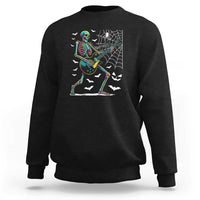 Halloween Rock And Roll Sweatshirt Skeleton Playing Guitar - Wonder Print Shop