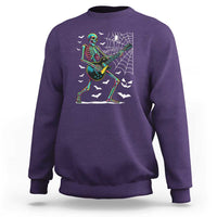 Halloween Rock And Roll Sweatshirt Skeleton Playing Guitar - Wonder Print Shop