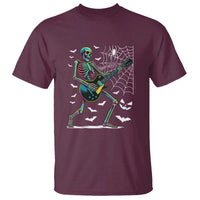 Halloween Rock And Roll T Shirt Skeleton Playing Guitar - Wonder Print Shop