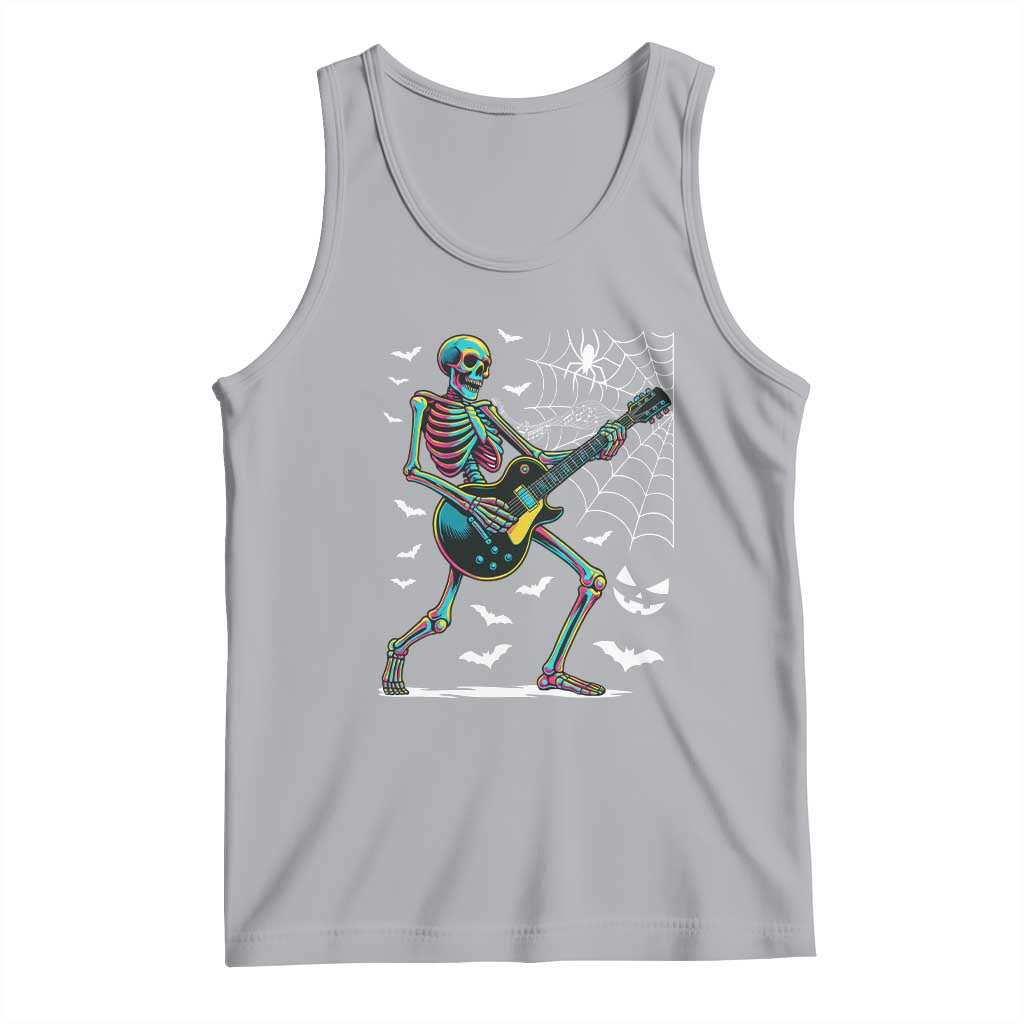 Halloween Rock And Roll Tank Top Skeleton Playing Guitar - Wonder Print Shop