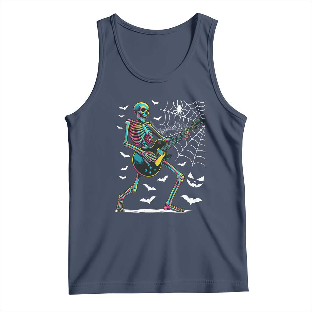Halloween Rock And Roll Tank Top Skeleton Playing Guitar - Wonder Print Shop