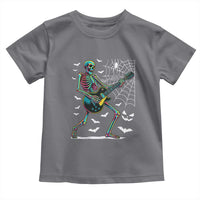 Halloween Rock And Roll Toddler T Shirt Skeleton Playing Guitar - Wonder Print Shop