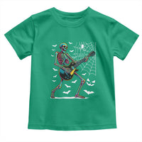 Halloween Rock And Roll Toddler T Shirt Skeleton Playing Guitar - Wonder Print Shop