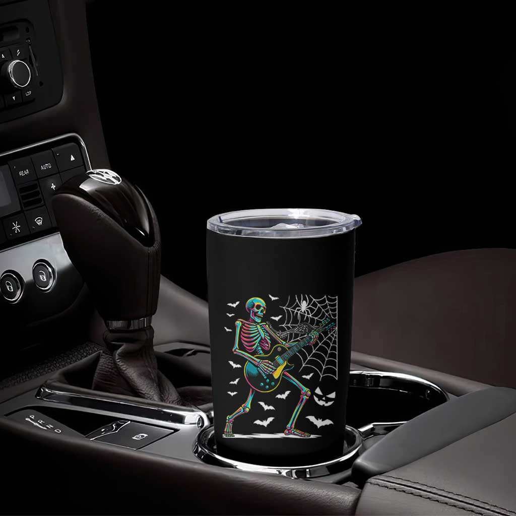 Halloween Rock And Roll Tumbler Cup Skeleton Playing Guitar
