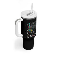 Halloween Rock And Roll Tumbler With Handle Skeleton Playing Guitar