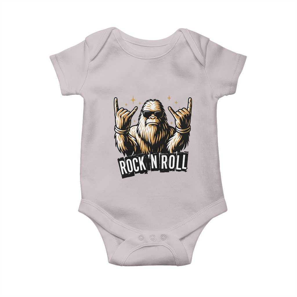 Funny Bigfoot Rock N Roll Baby Onesie Music Lover Sasquatch - Wonder Print Shop