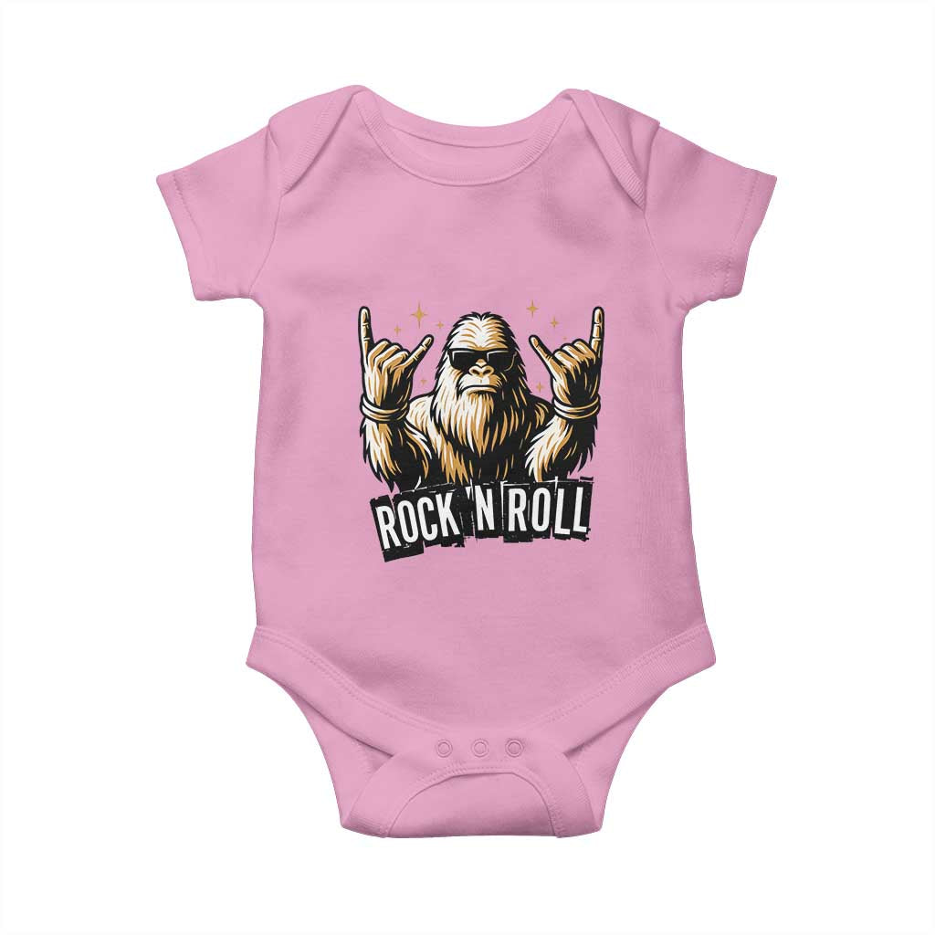 Funny Bigfoot Rock N Roll Baby Onesie Music Lover Sasquatch - Wonder Print Shop