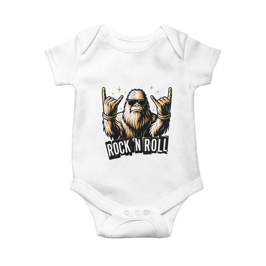 Funny Bigfoot Rock N Roll Baby Onesie Music Lover Sasquatch - Wonder Print Shop