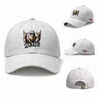 Funny Bigfoot Rock N Roll Baseball Cap Music Lover Sasquatch