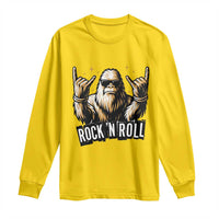 Funny Bigfoot Rock N Roll Long Sleeve Shirt Music Lover Sasquatch - Wonder Print Shop