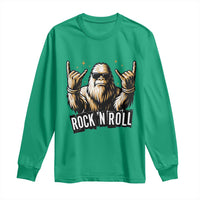 Funny Bigfoot Rock N Roll Long Sleeve Shirt Music Lover Sasquatch - Wonder Print Shop