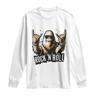 Funny Bigfoot Rock N Roll Long Sleeve Shirt Music Lover Sasquatch - Wonder Print Shop