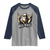 Funny Bigfoot Rock N Roll Raglan Shirt Music Lover Sasquatch - Wonder Print Shop