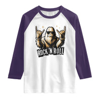 Funny Bigfoot Rock N Roll Raglan Shirt Music Lover Sasquatch - Wonder Print Shop