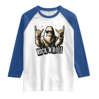 Funny Bigfoot Rock N Roll Raglan Shirt Music Lover Sasquatch - Wonder Print Shop