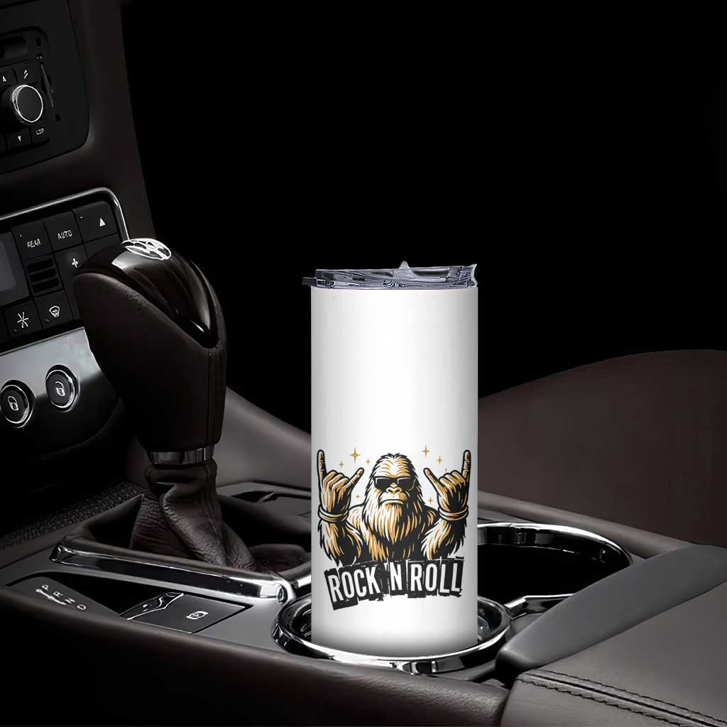 Funny Bigfoot Rock N Roll Skinny Tumbler Music Lover Sasquatch