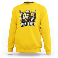 Funny Bigfoot Rock N Roll Sweatshirt Music Lover Sasquatch - Wonder Print Shop
