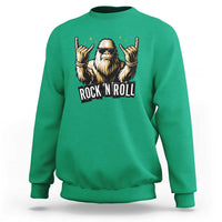Funny Bigfoot Rock N Roll Sweatshirt Music Lover Sasquatch - Wonder Print Shop