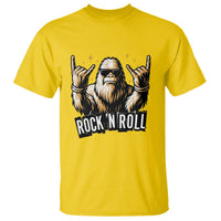 Funny Bigfoot Rock N Roll T Shirt Music Lover Sasquatch - Wonder Print Shop