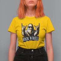 Funny Bigfoot Rock N Roll T Shirt For Women Music Lover Sasquatch - Wonder Print Shop