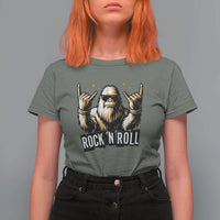 Funny Bigfoot Rock N Roll T Shirt For Women Music Lover Sasquatch - Wonder Print Shop