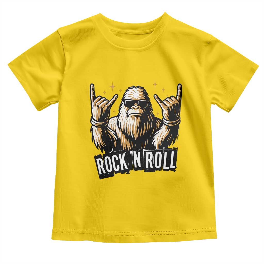 Funny Bigfoot Rock N Roll Toddler T Shirt Music Lover Sasquatch - Wonder Print Shop