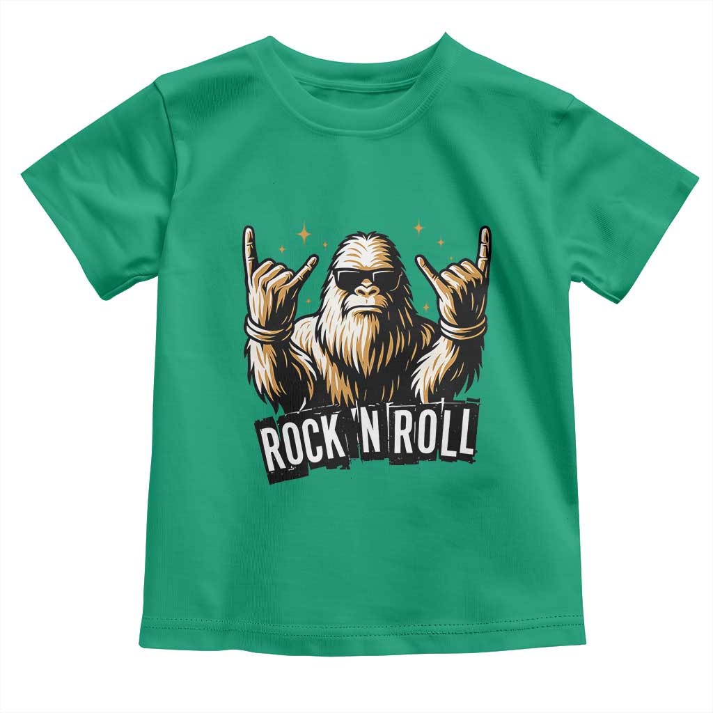 Funny Bigfoot Rock N Roll Toddler T Shirt Music Lover Sasquatch - Wonder Print Shop