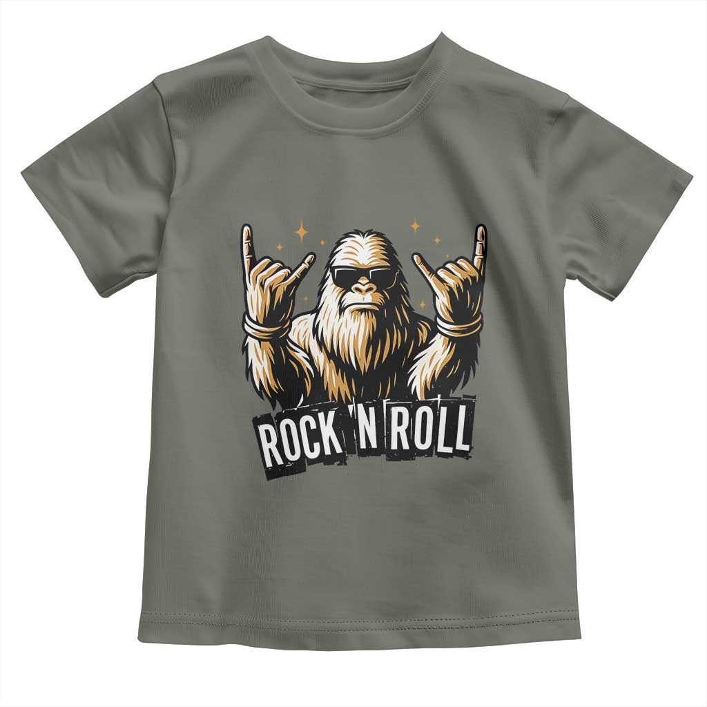 Funny Bigfoot Rock N Roll Toddler T Shirt Music Lover Sasquatch - Wonder Print Shop
