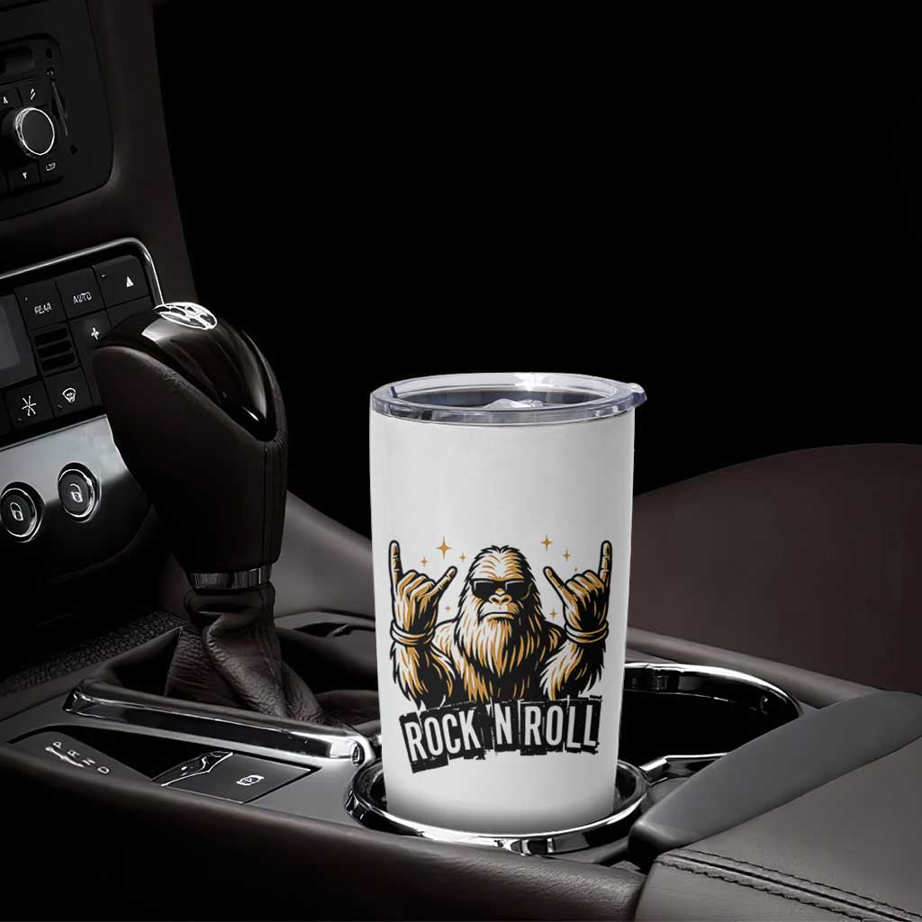 Funny Bigfoot Rock N Roll Tumbler Cup Music Lover Sasquatch