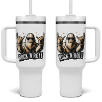 Funny Bigfoot Rock N Roll Tumbler With Handle Music Lover Sasquatch
