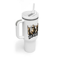 Funny Bigfoot Rock N Roll Tumbler With Handle Music Lover Sasquatch