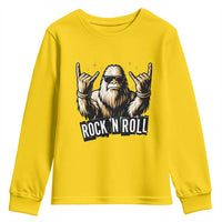 Funny Bigfoot Rock N Roll Youth Sweatshirt Music Lover Sasquatch - Wonder Print Shop