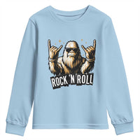 Funny Bigfoot Rock N Roll Youth Sweatshirt Music Lover Sasquatch - Wonder Print Shop