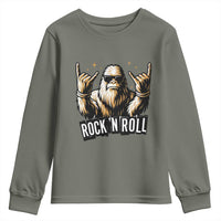 Funny Bigfoot Rock N Roll Youth Sweatshirt Music Lover Sasquatch - Wonder Print Shop
