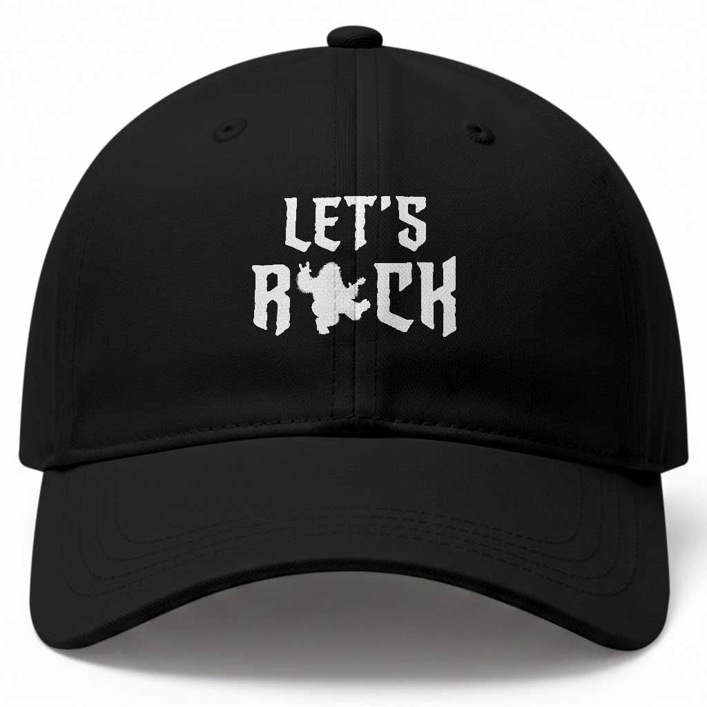 Bigfoot Rock N Roll Baseball Cap Funny Lets Rock Music Lover